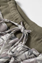 Camo Drawstring Contrast Waistband Barrel Cargo Pants