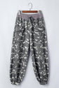 Camo Drawstring Contrast Waistband Barrel Cargo Pants