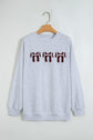 Game Day Football Bow Chenille Patch Oversized Sweatshirt