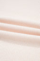 Stripe Waffle Knit Patchwork Raw Edge Henley Top