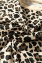 Leopard Contrast Trim Pullover and Drawstring Shorts Set