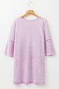 Orchid Petal Mineral Wash Drop Sleeve Patchwork Plus Tee