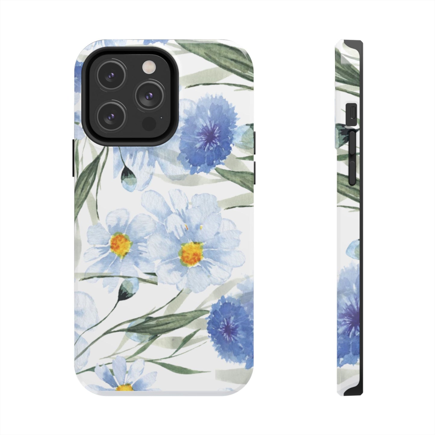 Blue Floral Tough Phone Cases