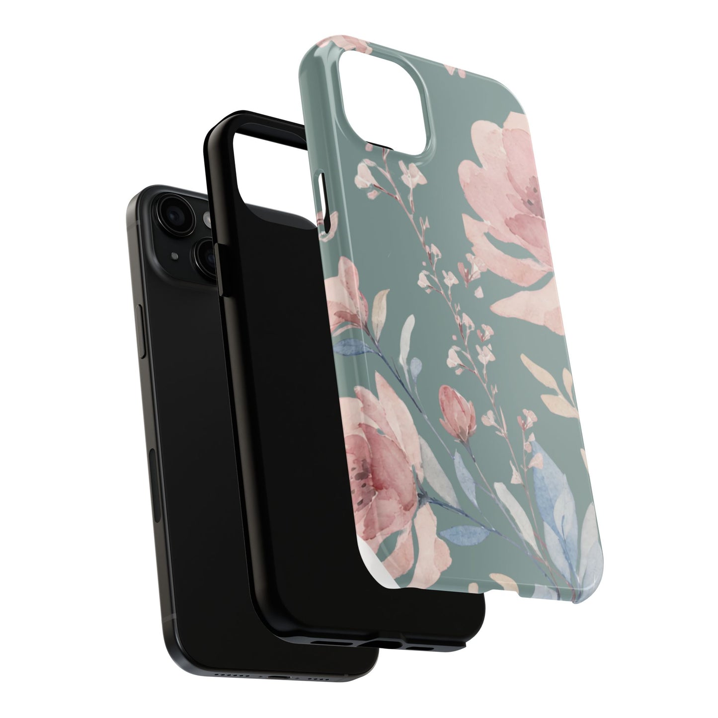 Green Fall floral Tough Phone Cases