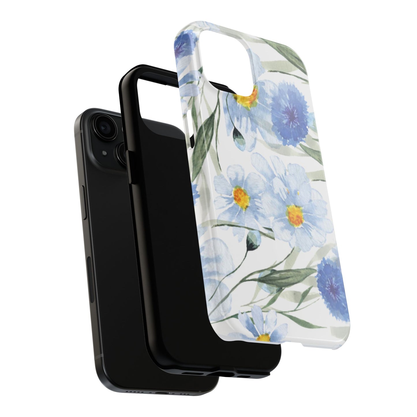 Blue Floral Tough Phone Cases