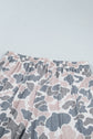 Plus Size Camo Patch Pocket Drawstring Cropped Pants