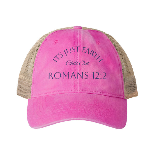 Pink Polka It’s Just Earth Women's Washed Mesh-Back Cap