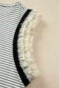 Stripe Ruffle Contrast Trim Tank Top