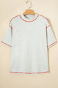 Reversible Contrast Stitching Mock Neck T-Shirt
