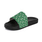 Green Daisy Pattern Women's Slide Sandals — Floral Summer Pool Slides