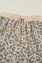 Leopard Collared V-Neck Top & Shorts Set