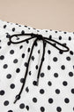 Polka Dot & Leopard Contrast Ruffle Trim Shorts