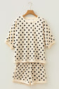 Polka Dot Oversized Top & Drawstring Shorts Set