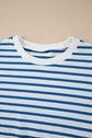 Stripe Drop Shoulder Crewneck Sweatshirt