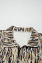 Camo Zipped Collar Kangaroo Pocket Sweatshirt