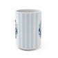 Grace & Grit, Striped, Blue Farm, Mug 15oz