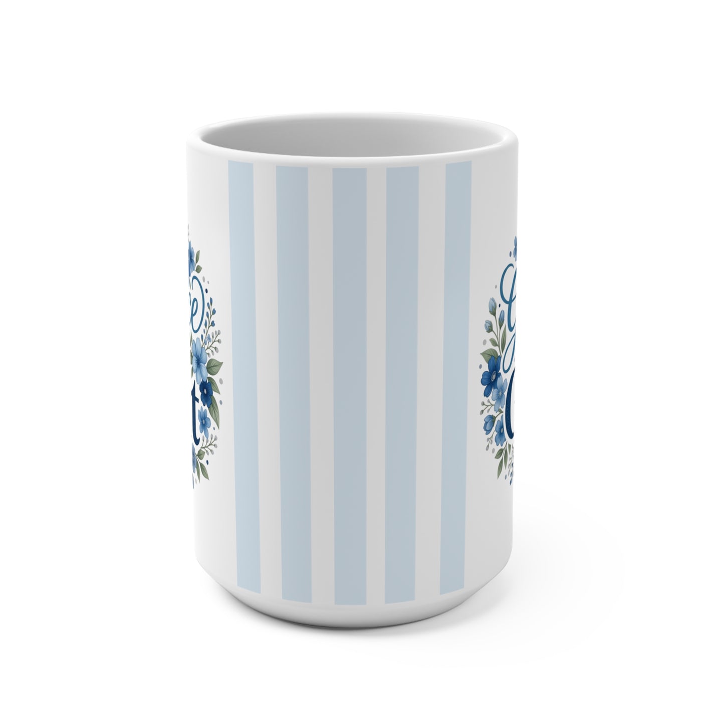 Grace & Grit, Striped, Blue Farm, Mug 15oz