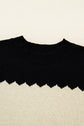 Colorblock Crew Neck Drop Shoulder Sweater