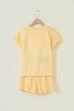 Solid Embroidered Eyelet Patchwork Top & Shorts Set