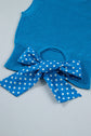Polka Dot Bow Tie Back Cropped Sweater Tank