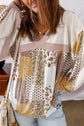 Floral Patchwork Long Sleeve Blouse