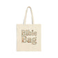 Bible Bag Cotton Canvas Tote — Floral Lettering Book Tote for Church & Everyday Use