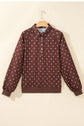 Polka Dot Metal Button Collar Pullover Sweatshirt