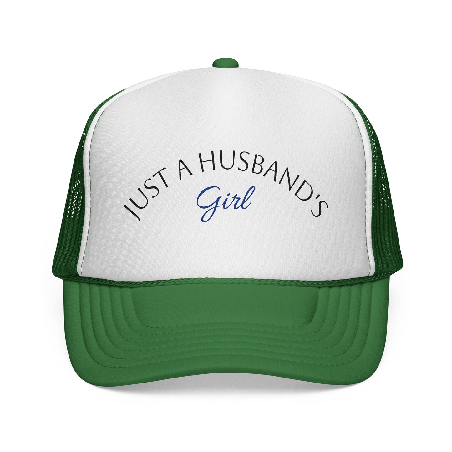 Trucker Cap — "Just a Husband's Girl" Embroidered Mesh Hat