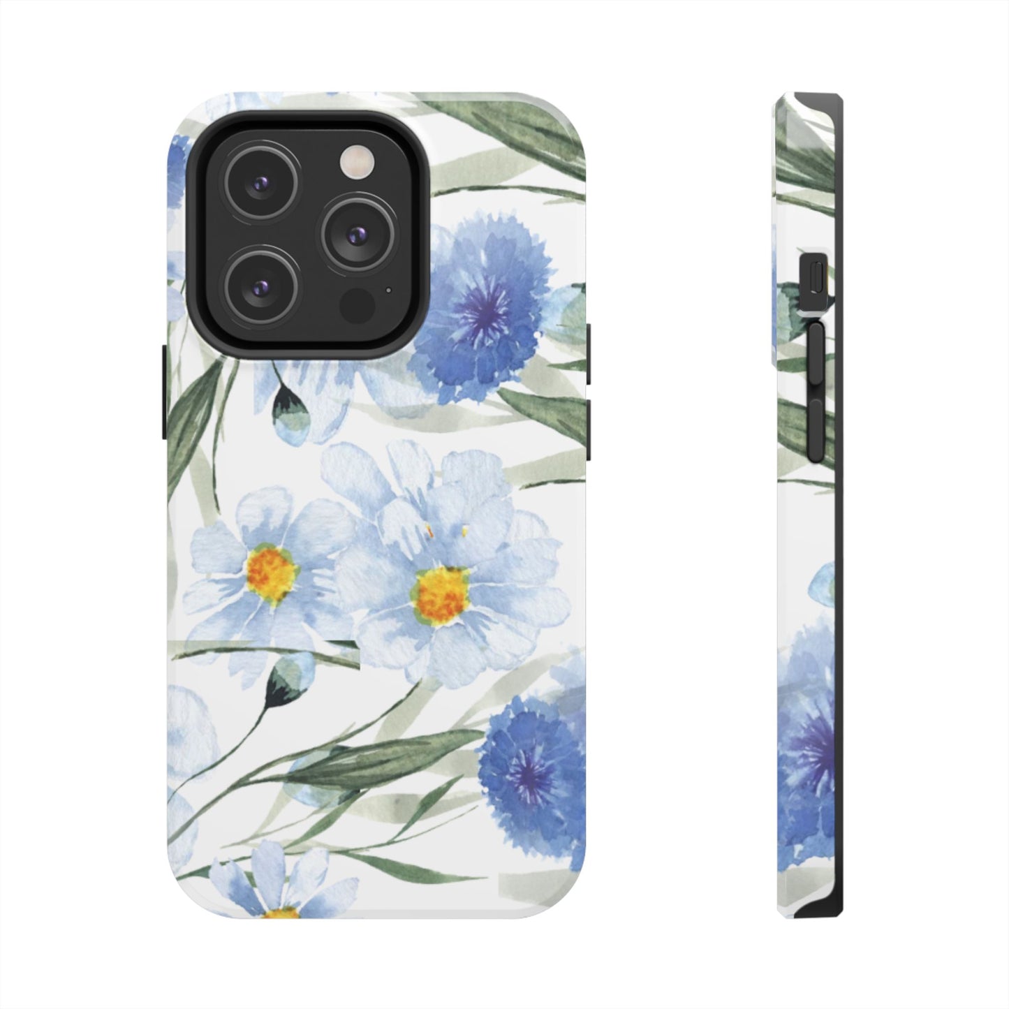 Blue Floral Tough Phone Cases