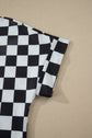Checker Colorblock Mock Neck Top & Short Set