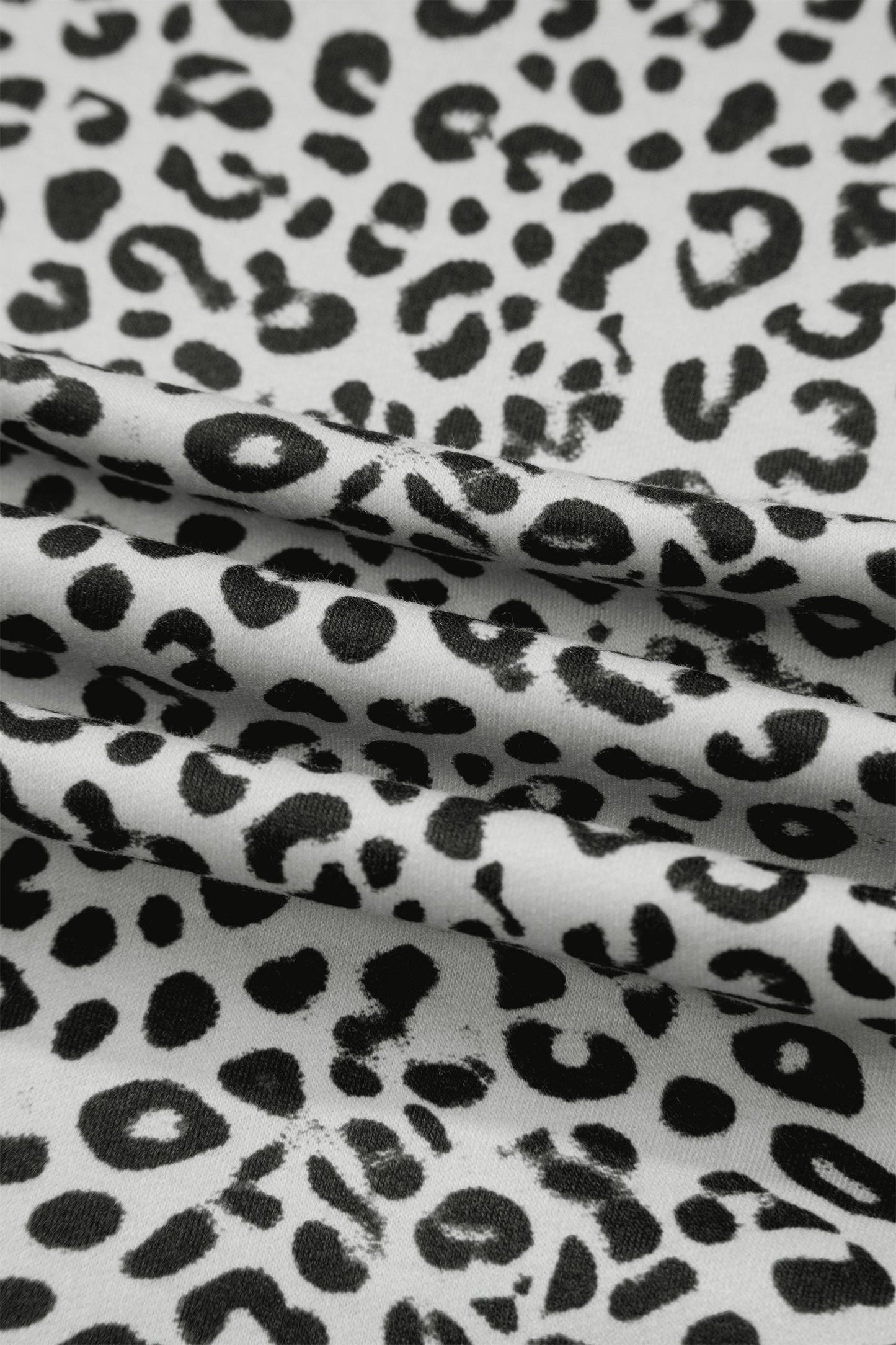 Leopard Terry Knit Wide Leg Pants