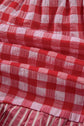 Gingham Ruffle Stripe Patchwork Lace Tie Shorts