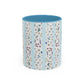 Blessed Nana Floral Accent Coffee Mug — Blue Striped 11/15oz