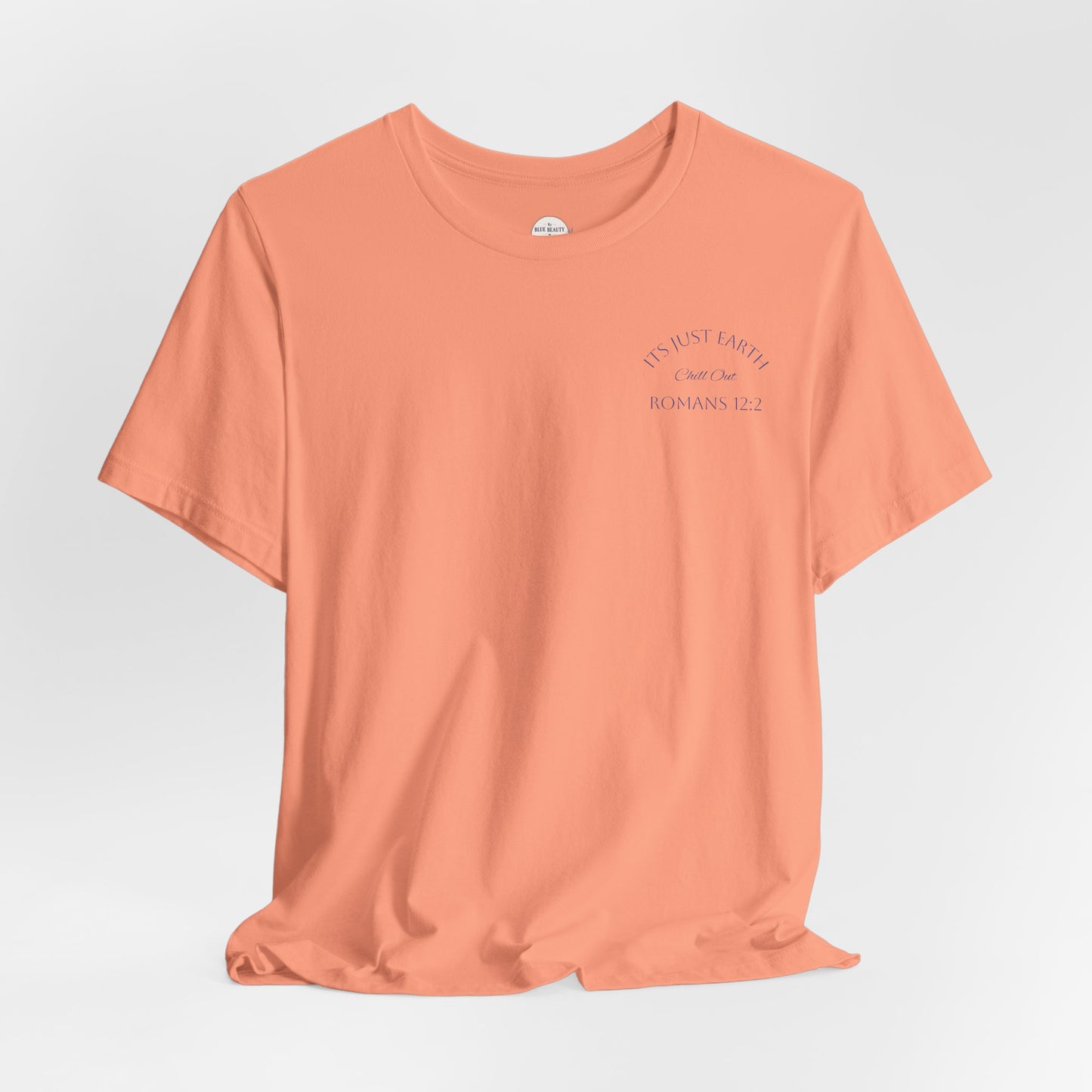 Columbia Blue- It’s Just Earth, Chill Out, Romans 12:2  Jersey Short Sleeve Tee