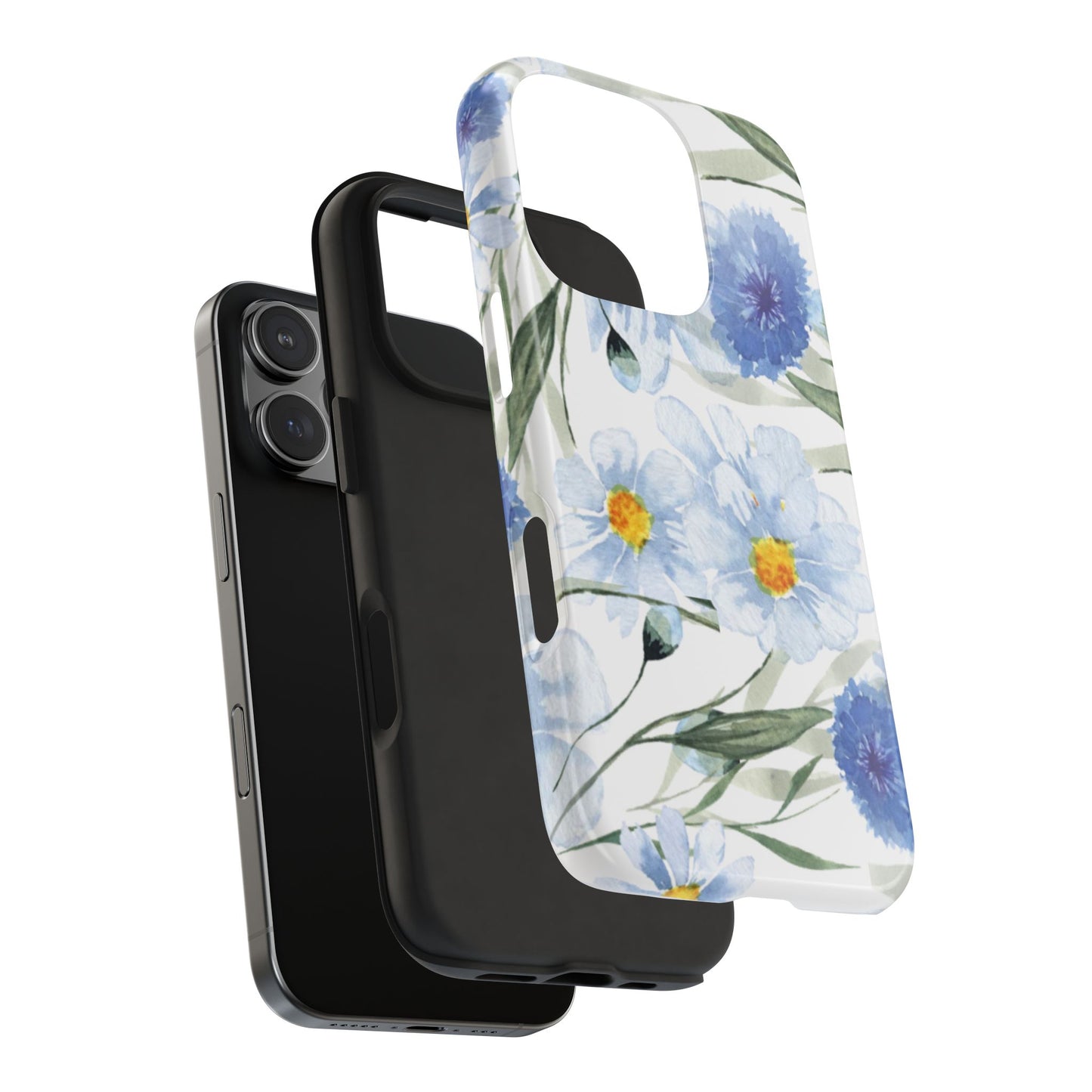 Blue Floral Tough Phone Cases