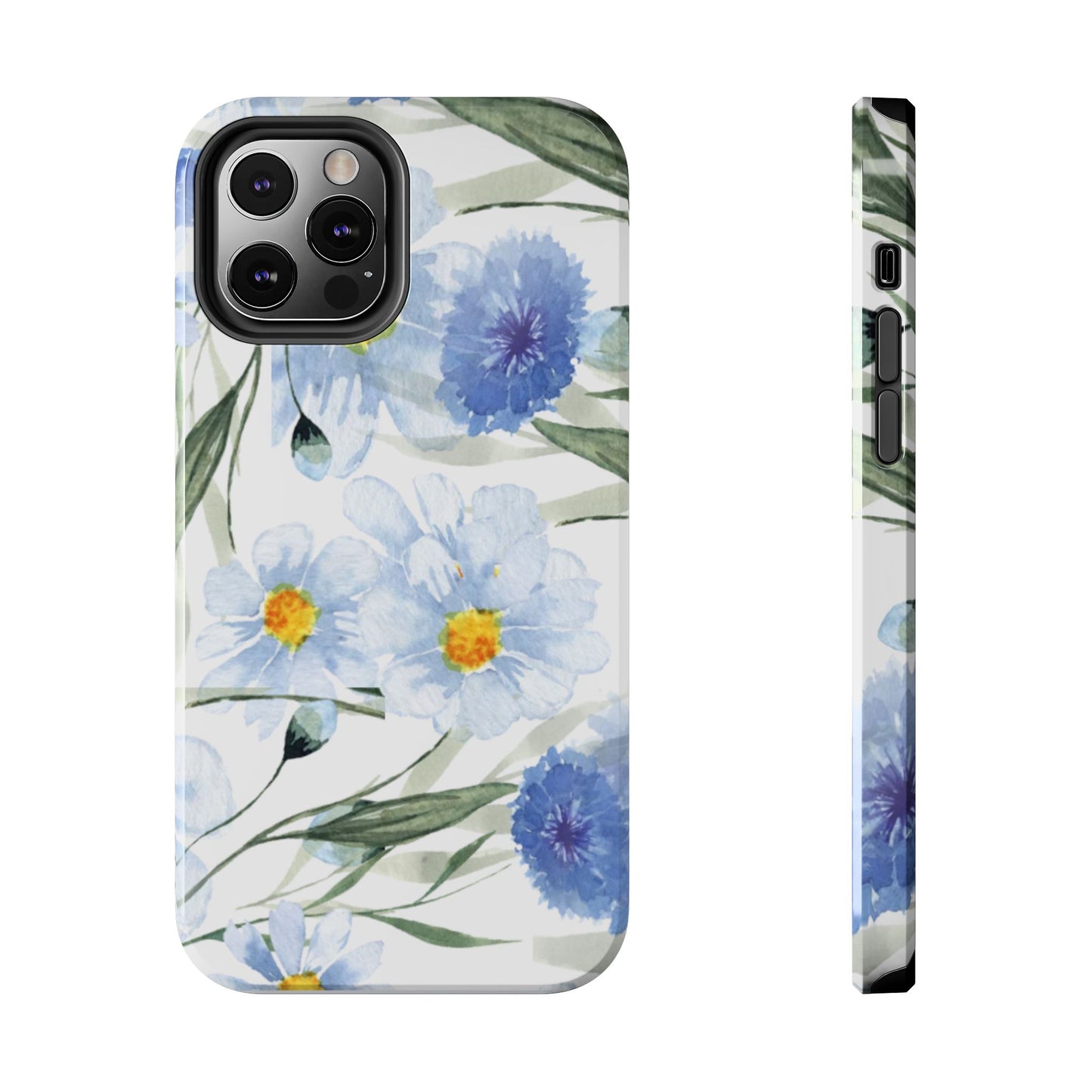 Blue Floral Tough Phone Cases
