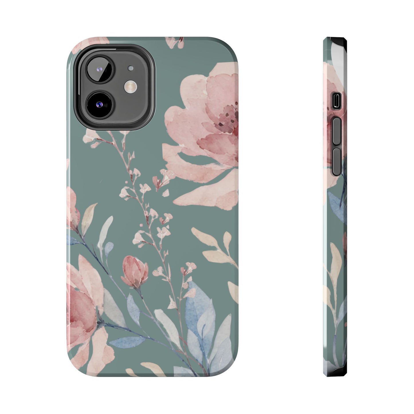 Green Fall floral Tough Phone Cases