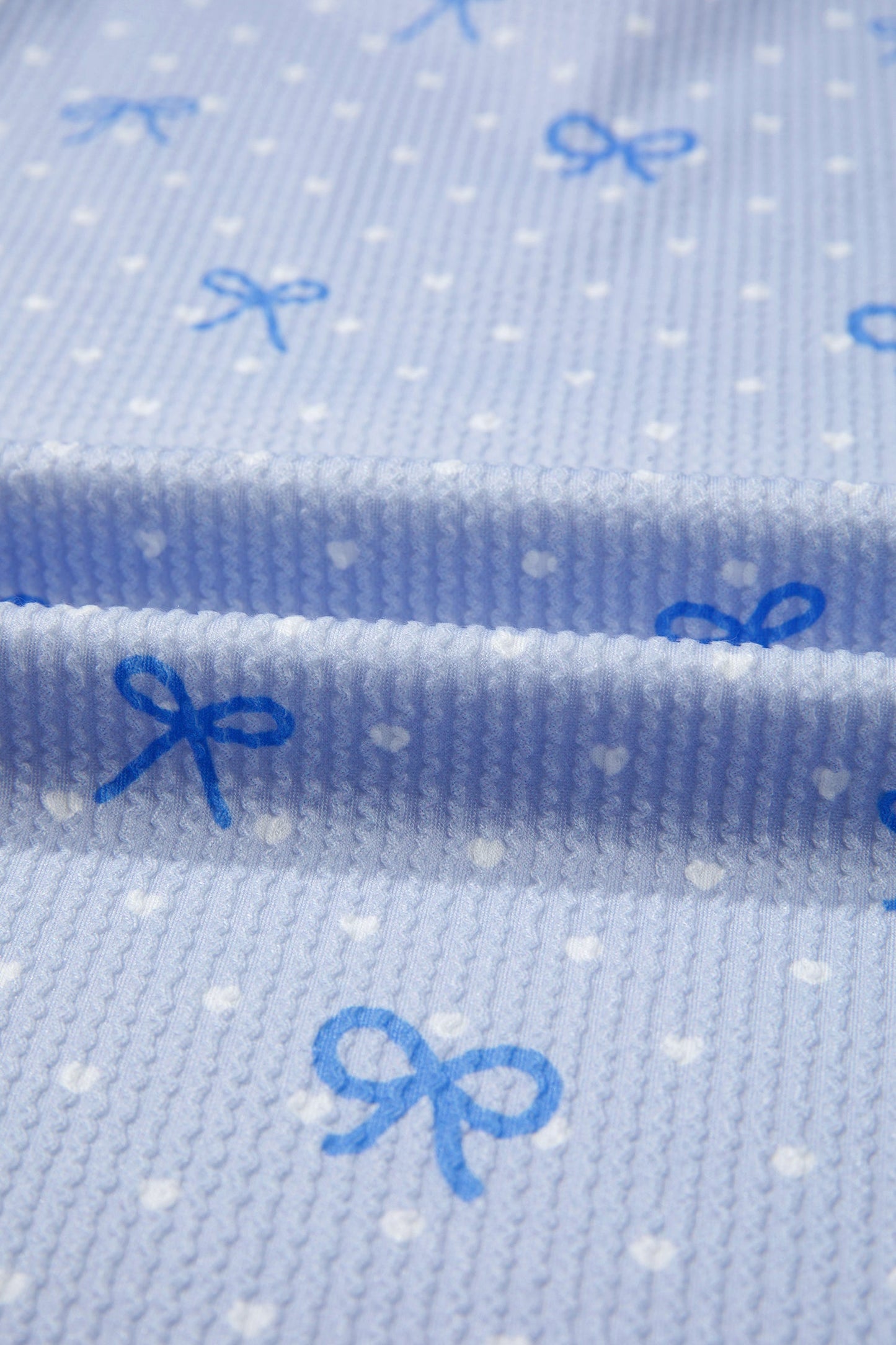 Polka Dot Heart Bow Top & Elastic Short Set