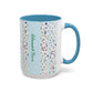Blessed Nana Floral Accent Coffee Mug — Blue Striped 11/15oz