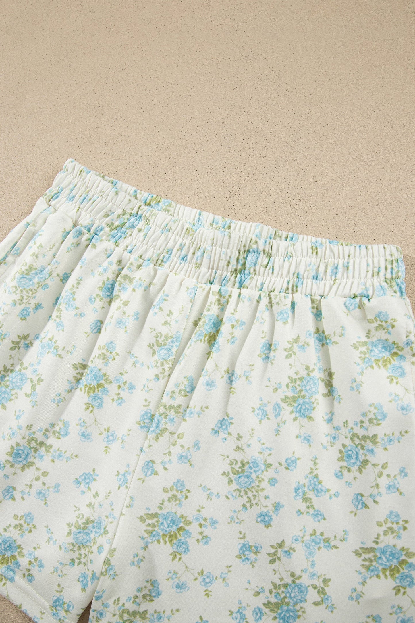 Floral Short Sleeve & Elastic Waist Short Sets