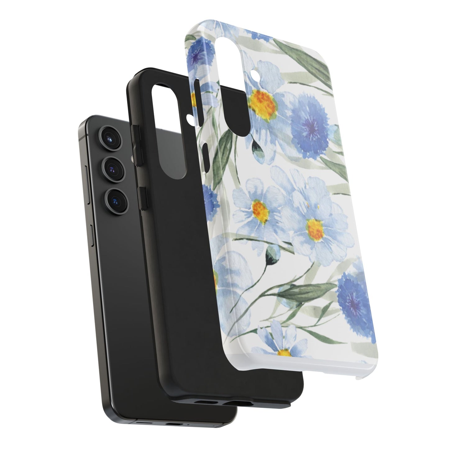 Blue Floral Tough Phone Cases