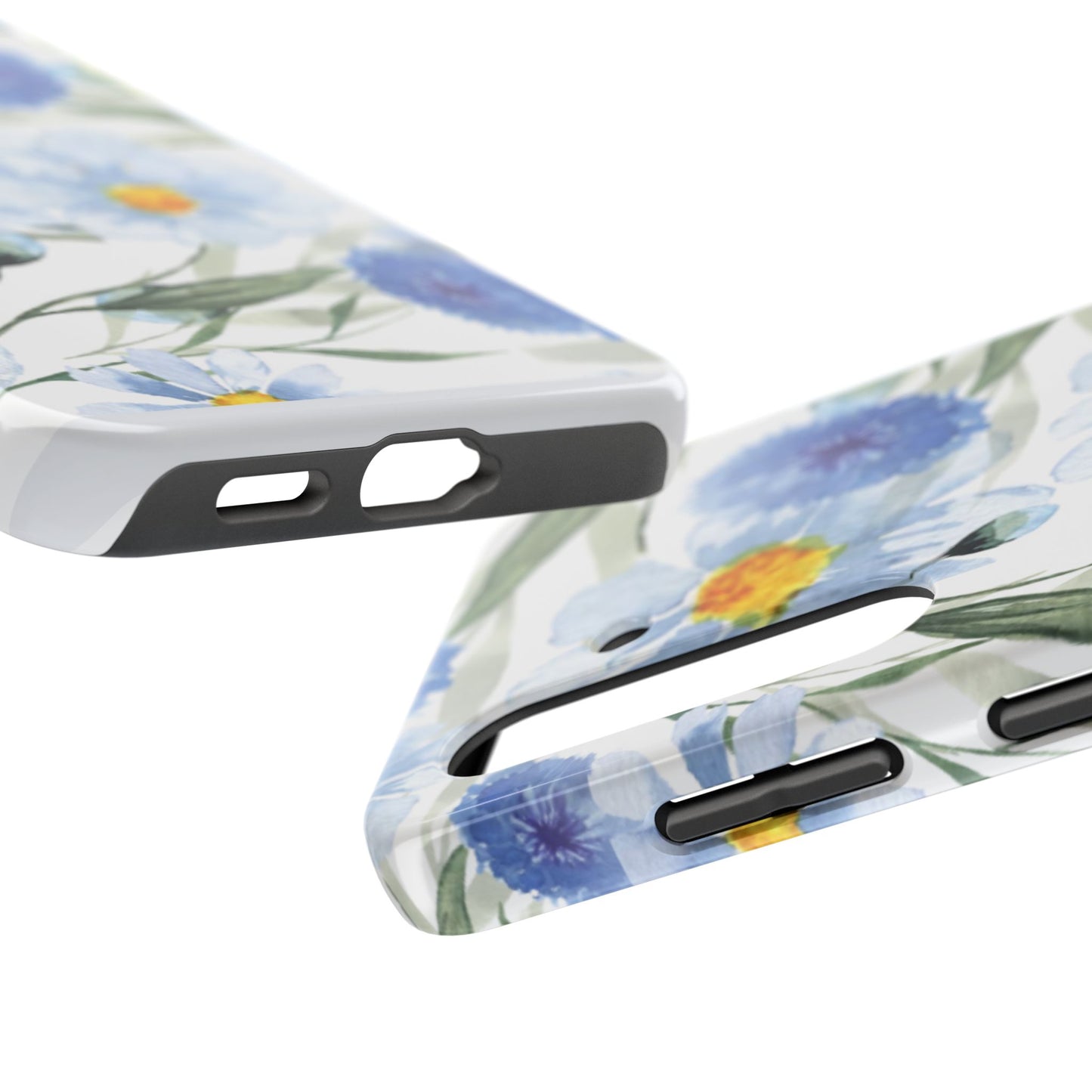 Blue Floral Tough Phone Cases