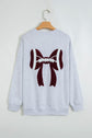 Game Day Football Bow Chenille Patch Oversized Sweatshirt