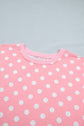 Polka Dot Oversized Top & Drawstring Shorts Set