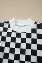 Checker Colorblock Mock Neck Top & Short Set