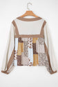 Floral Patchwork Long Sleeve Blouse