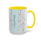 Blessed Nana Floral Accent Coffee Mug — Blue Striped 11/15oz