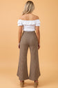 Stripe Patchwork High Waist Wide Leg Pants