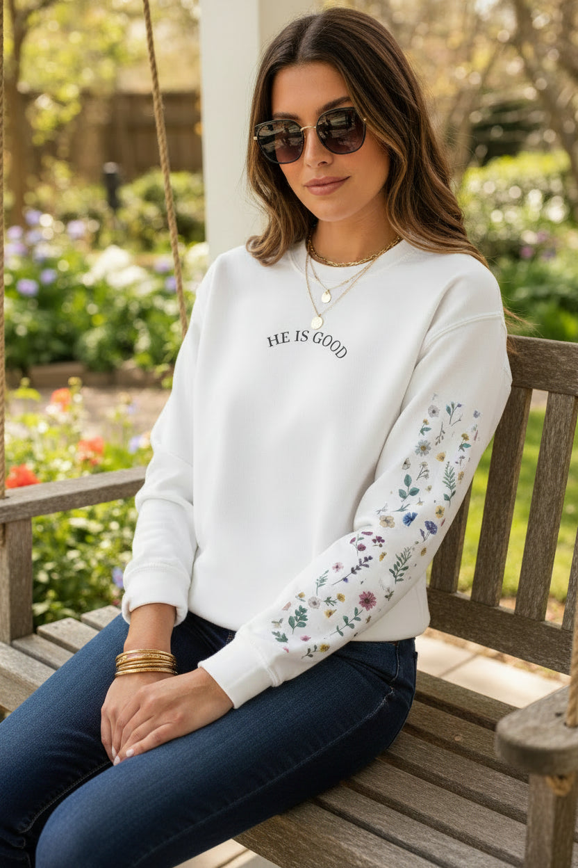 *HE IS GOOD,  Faith, Unisex Heavy Blend™ Crewneck Sweatshirt