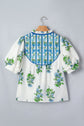 Floral Contrast Trim Tie Neck Blouse